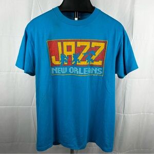 Vintage 1980s 80s 1984 Graphtex Jazz New Orleans Graphic T-Shirt Size X-Large